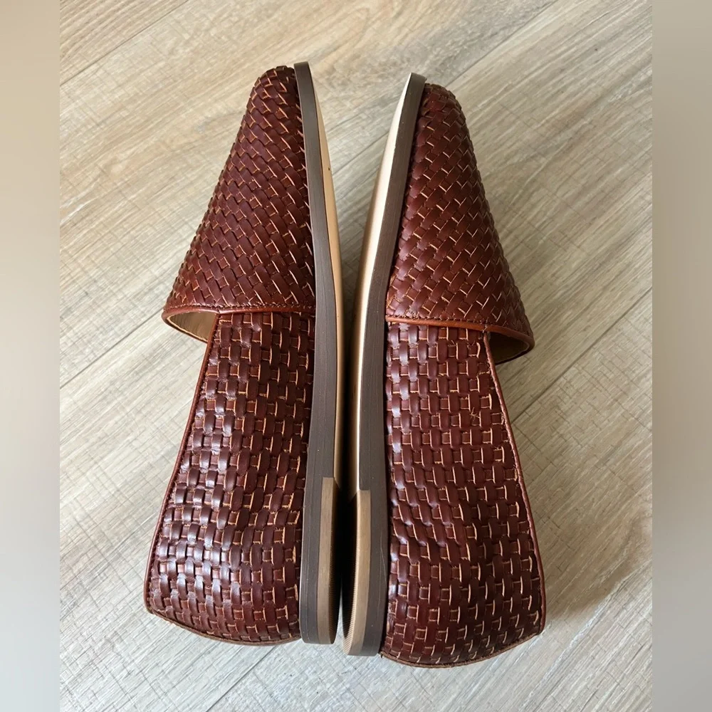 NEW Nisolo Alejandro slip on leather shoe woven brandy - Picture 10 of 13